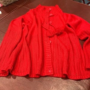 Cancel on beautiful red sweater, button down waist length extra large